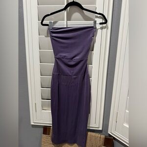 Norma Kamali strapless dress worn once Elegant Purple Strapless Dress